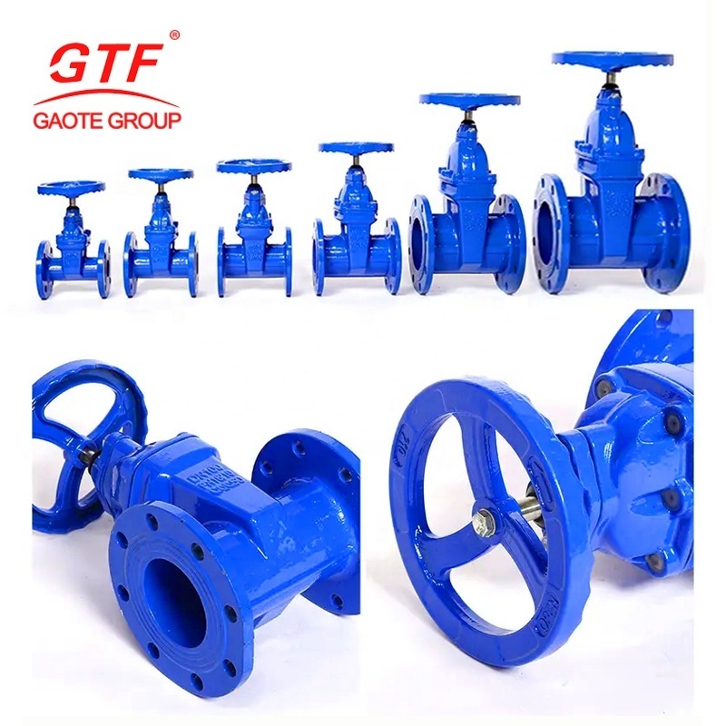 china gate valve manufacturer GAOTE 4 inch water valve DN100 mm PN16 compression flange ends gate valve for fluids