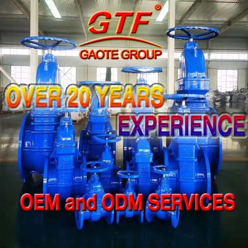 china gate valve manufacturer GAOTE 4 inch water valve DN100 mm PN16 compression flange ends gate valve for fluids