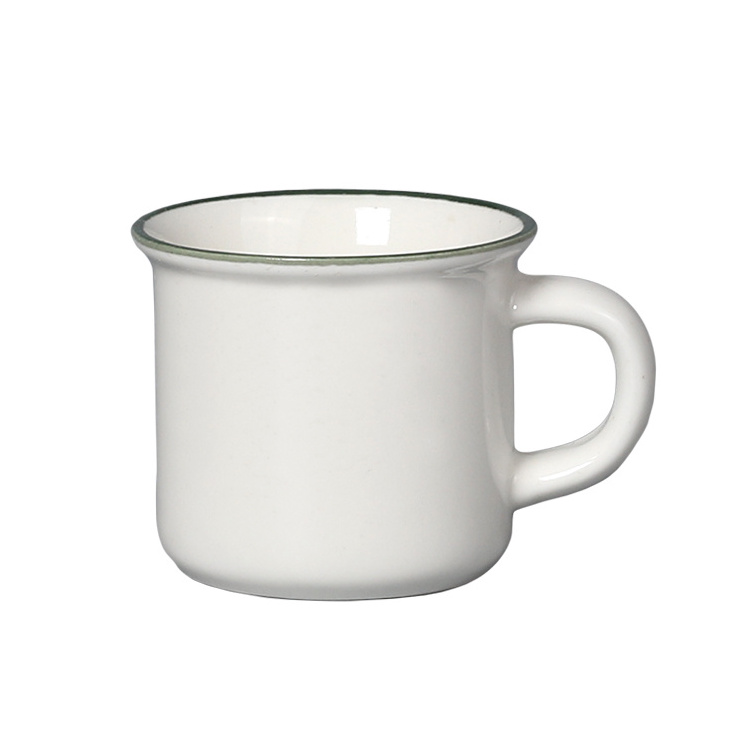 Mini Espresso Coffee Mug 8oz Ceramic Cup Mug White Porcelain Enamel Cups