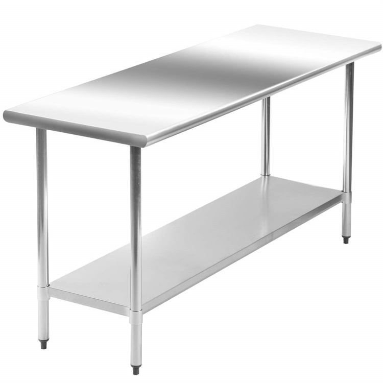 NSF Commercial Hotel Restaurant Equipment  Stainless Steel Work table Kitchen Food Prep Work Table With Under Shelf