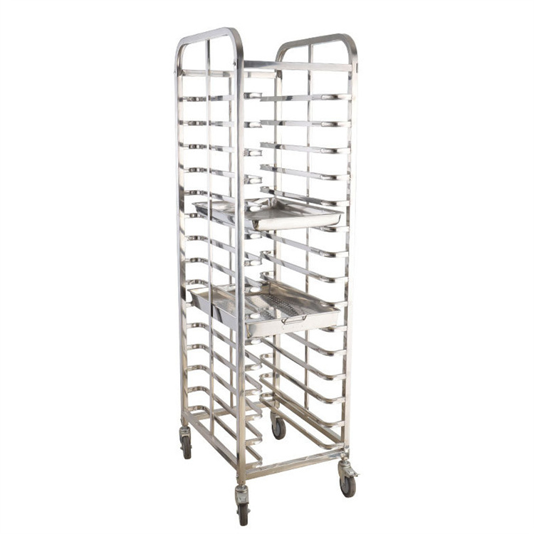 Stainless Steel Bakery Trolley Restaurant Kitchen Oven Rack Baking Tray Pan Bread Cooling Rack Trolley