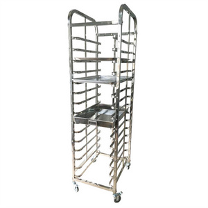 Stainless Steel Bakery Trolley Restaurant Kitchen Oven Rack Baking Tray Pan Bread Cooling Rack Trolley