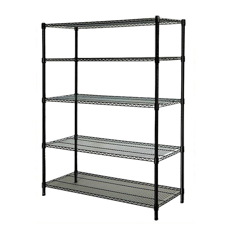 Cheap Price Black 5-Shelf Shelving Storage Unit Metal Organizer Wire Rack