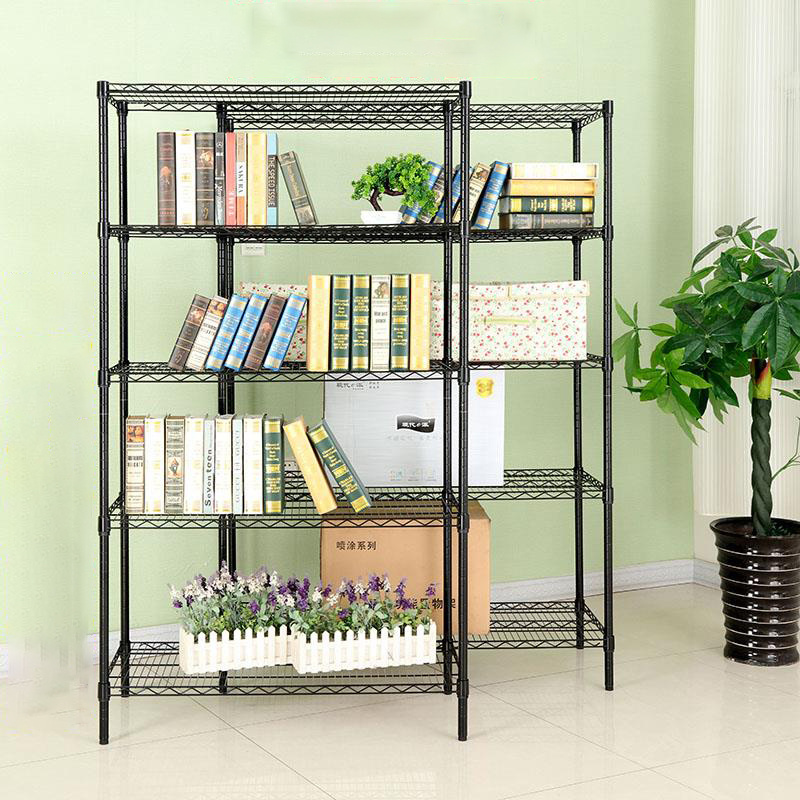 Cheap Price Black 5-Shelf Shelving Storage Unit Metal Organizer Wire Rack