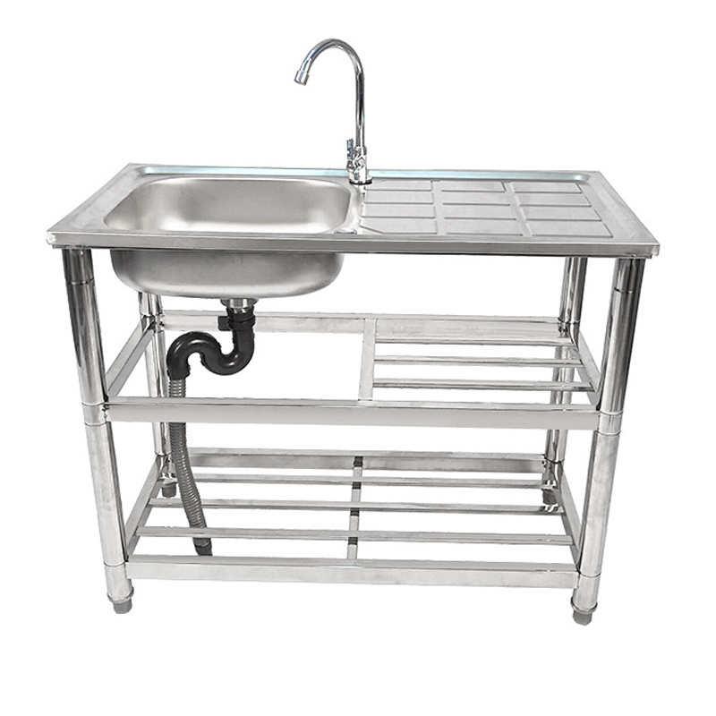 Commercial Kitchen Sink Portable Hand Wash Sink with Stand Promotion Stainless Steel New Carton Modern Washing Sink for Kitchen