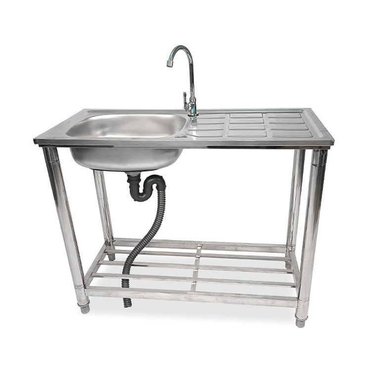 Commercial Kitchen Sink Portable Hand Wash Sink with Stand Promotion Stainless Steel New Carton Modern Washing Sink for Kitchen