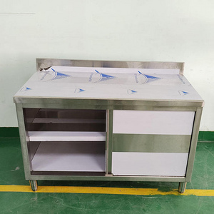 Sliding Doors Detachable Stainless Steel Commercial Worktable Kitchen Cabinet for Kitchen