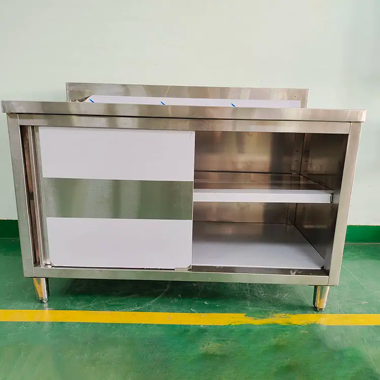 Sliding Doors Detachable Stainless Steel Commercial Worktable Kitchen Cabinet for Kitchen