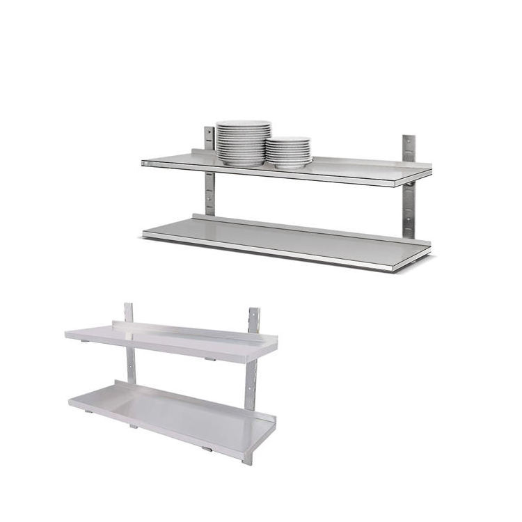 customized ss 304 commercial kitchen Wall Shelf stainless steel microwave oven floating shelves wall mount storage shelf