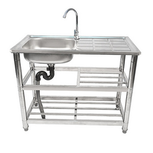 Stainless Steel Freestanding Outdoor Deep Sink Kitchen Sink Garden Sink