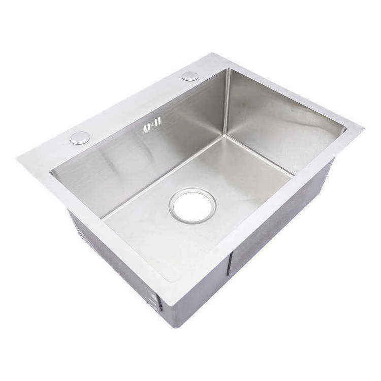 Top Selling 16 18 Gauge Thickness Handmade Single Bowl Sink Above Counter Kitchen Stainless Steel hand made Sink