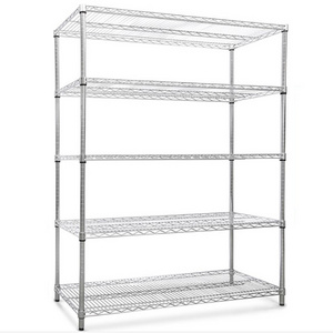 OEM/ ODM Chrome plated wire shelving rack 5 layer adjustable metal shelf