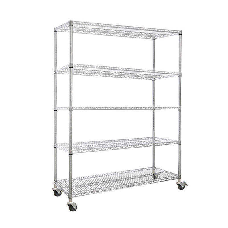 Detachable heavy duty warehouse pick succulents chrome shelving stainless steel wire shelf with wheels