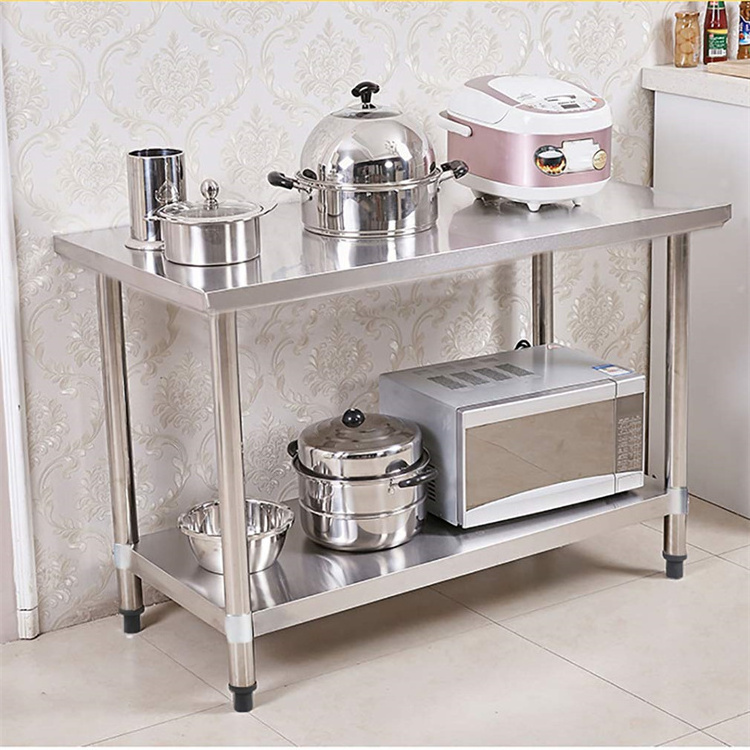 NSF Commercial Hotel Restaurant Equipment  Stainless Steel Work table Kitchen Food Prep Work Table With Under Shelf