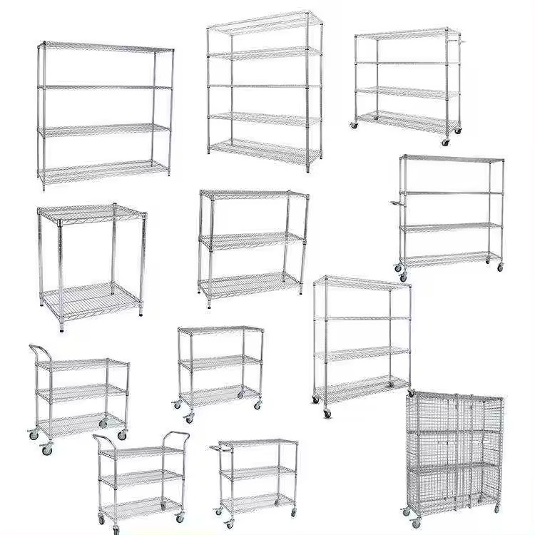 Customized Simple Design Portable Heavy Duty Kitchen Cabinet Rack Chromed Wire Shelf