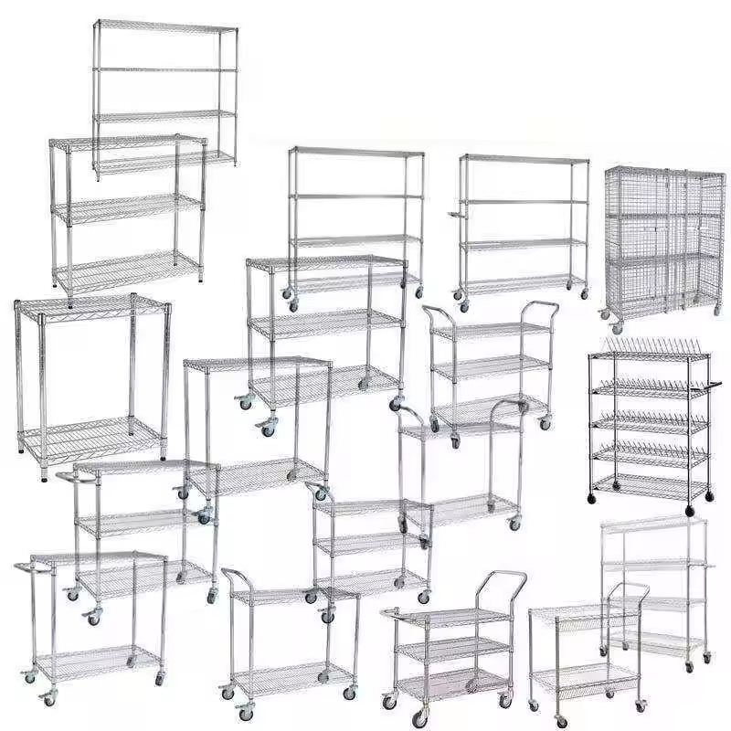 Customized Simple Design Portable Heavy Duty Kitchen Cabinet Rack Chromed Wire Shelf