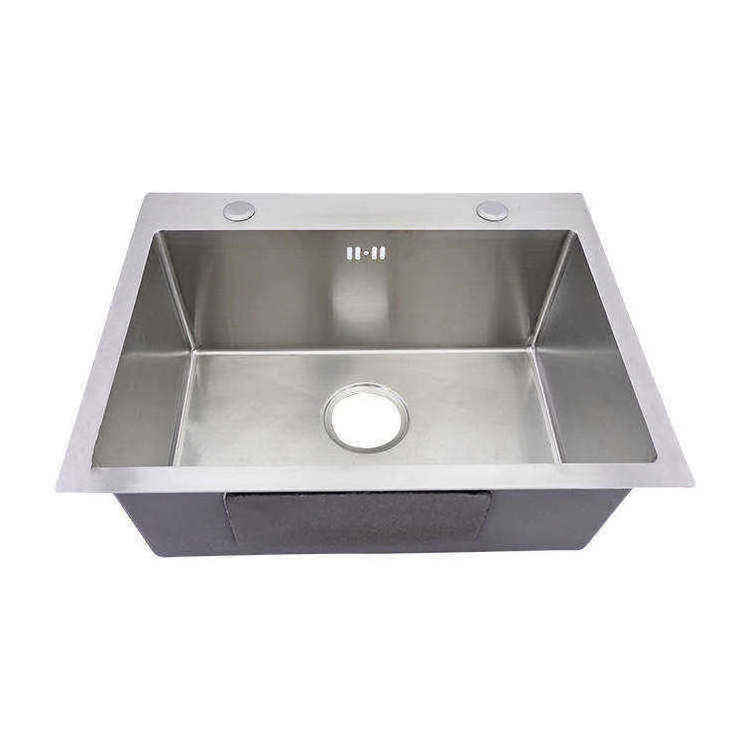 Top Selling 16 18 Gauge Thickness Handmade Single Bowl Sink Above Counter Kitchen Stainless Steel hand made Sink