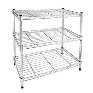 Chrome 3 Tiers Storage Shelf Rack Wire Shelving Wired Shelf customized for sale