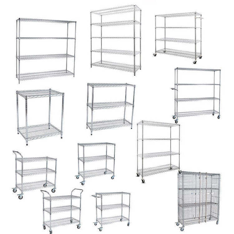 Factory Supply Folding Rack Chrome Kitchen Storage Wire Shelf With NSF Certification