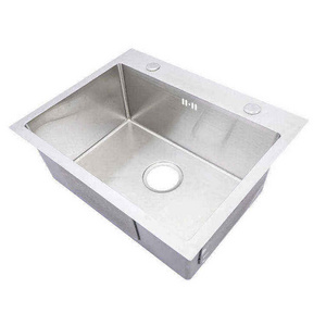 Top Selling 16 18 Gauge Thickness Handmade Single Bowl Sink Above Counter Kitchen Stainless Steel hand made Sink