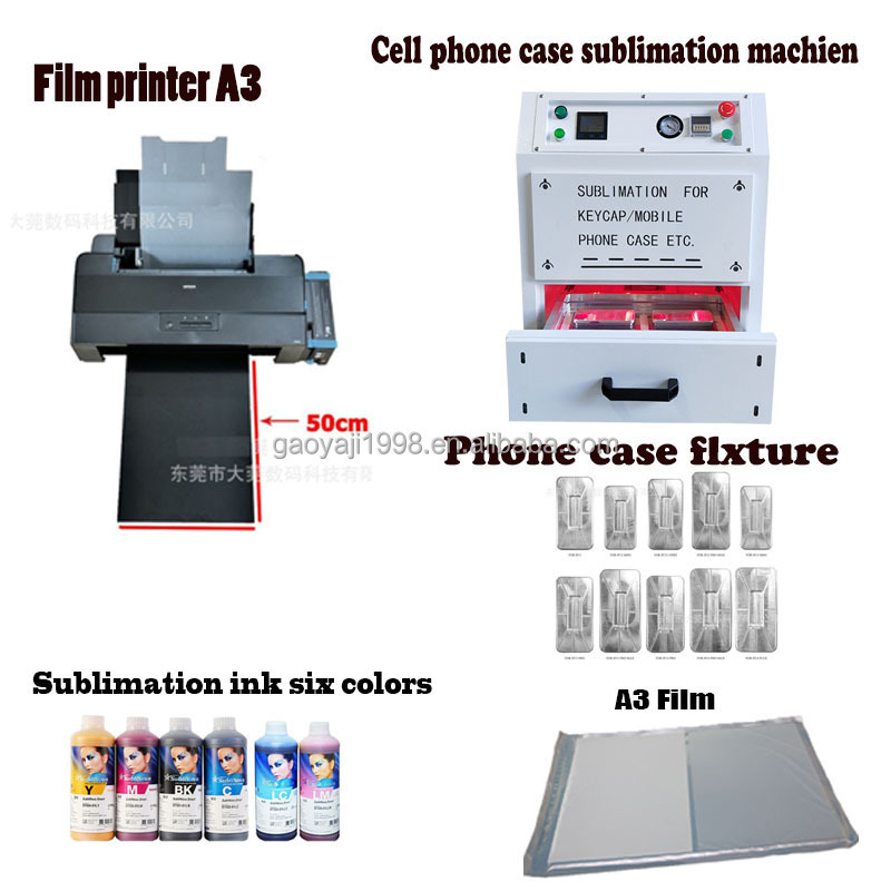 NEW Sublimation Mobile phone case  heat press for 3D phone case a3 keycap machine film transfer vacuum machine