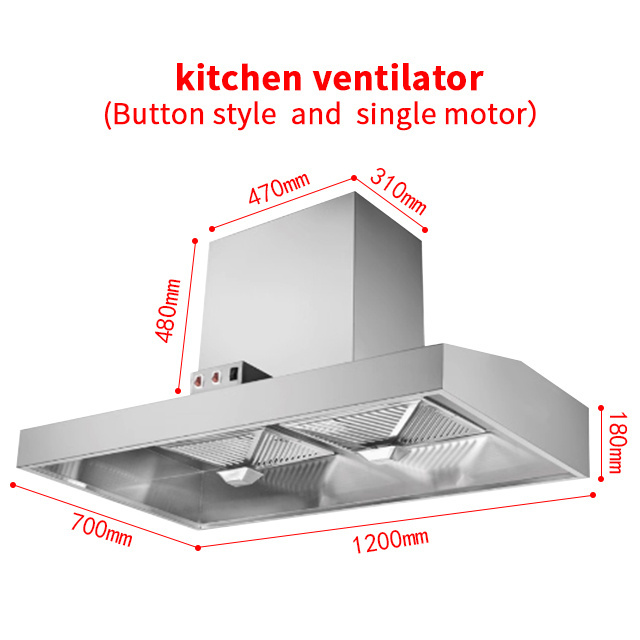 Stainless Steel cover hood kitchen range hood hot selling T shape chimney