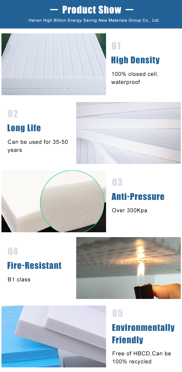 50mm Thickness Extruded Polystyrene Foam Insulation XPS Boards