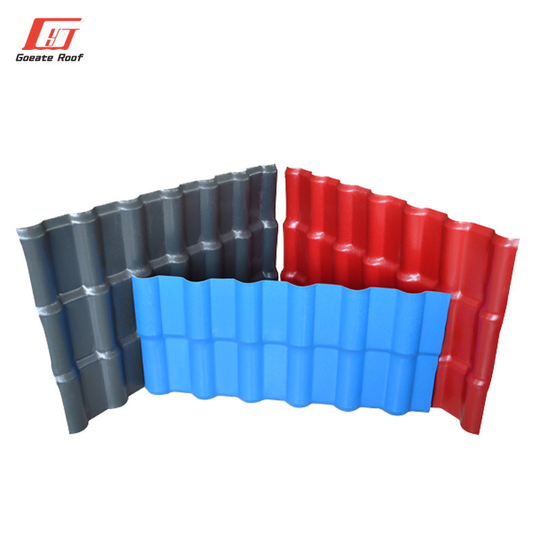 Hot sell corrugated roofing 2.5mm blue spanish synthetic resin roof tile