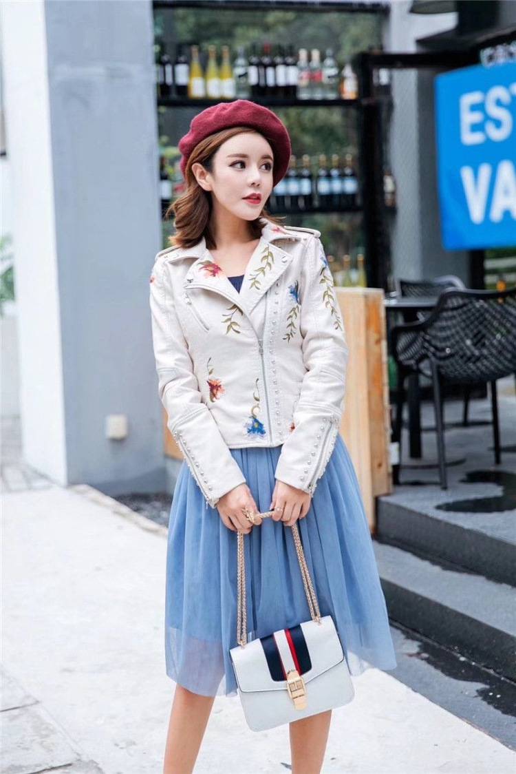 Women's short short blazer 2021 spring new jacket Korean version slimming motorcycle PU leather jacket punk