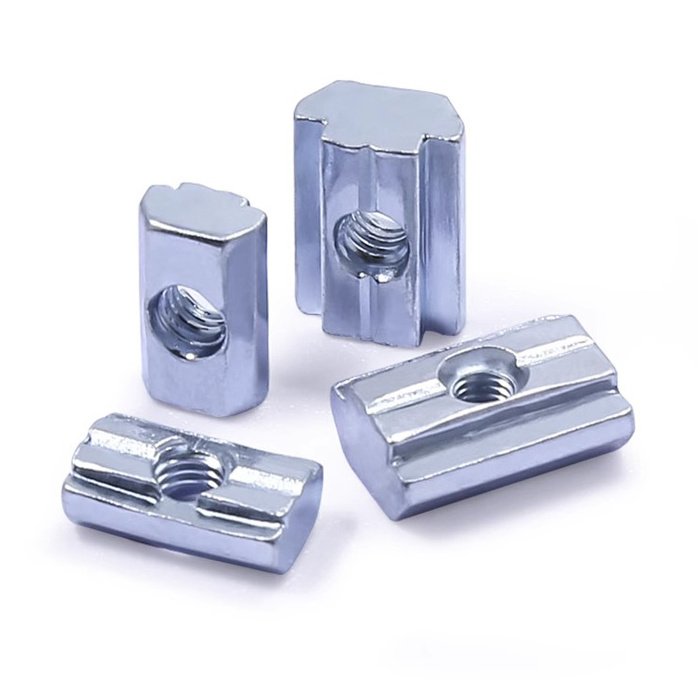 Custom M3 M4 M5 M6 M8 Carbon steel Sliding T Slot Nuts for 20 30 40 45 Series Aluminum Extrusion Profile