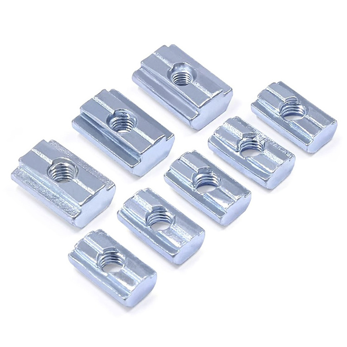 Custom M3 M4 M5 M6 M8 Carbon steel Sliding T Slot Nuts for 20 30 40 45 Series Aluminum Extrusion Profile