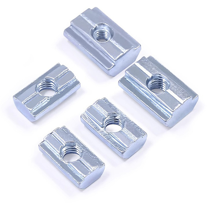 Custom M3 M4 M5 M6 M8 Carbon steel Sliding T Slot Nuts for 20 30 40 45 Series Aluminum Extrusion Profile