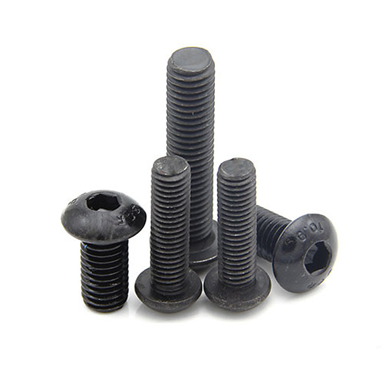 High Grade Alloy Steel 10.9 ISO 7380 Hexagon Socket Button Head Screws Black Oxide Hex Socket Screw Bolt