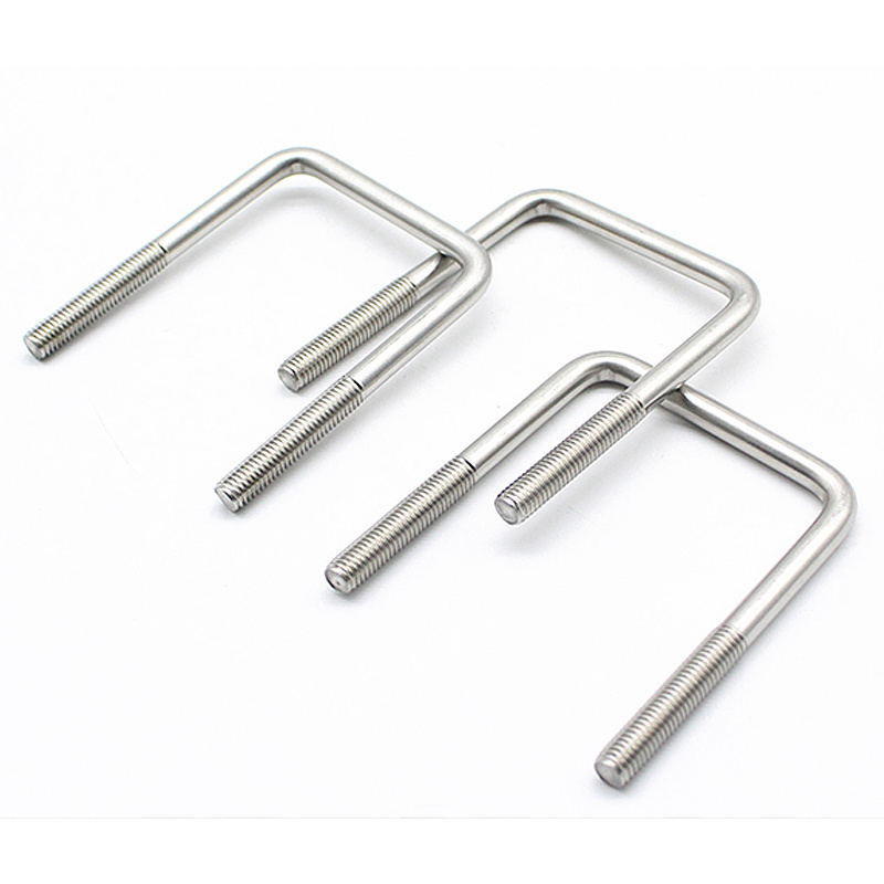 Manufacturer customized 304 stainless steel U-bolts right angle U-shaped square tube square clamping set screws