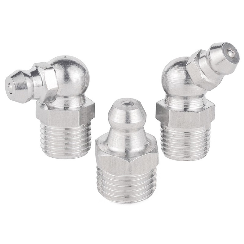 Manufacturer customized high quality 45/90 degree grease gun nozzle stainless steel grease nipple