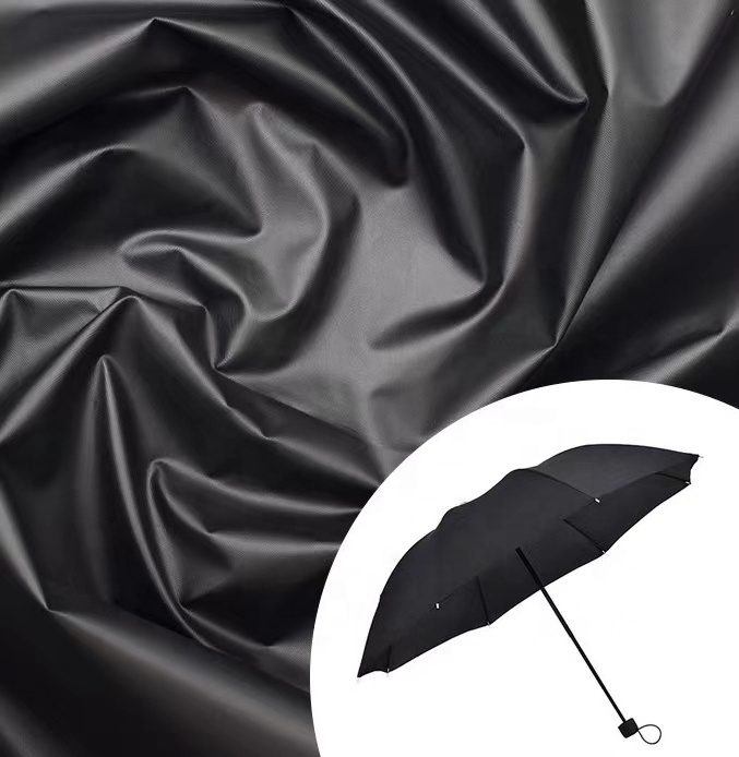 100% polyester pongee fabric with black coating sun protection strong waterproof umbrella fabric