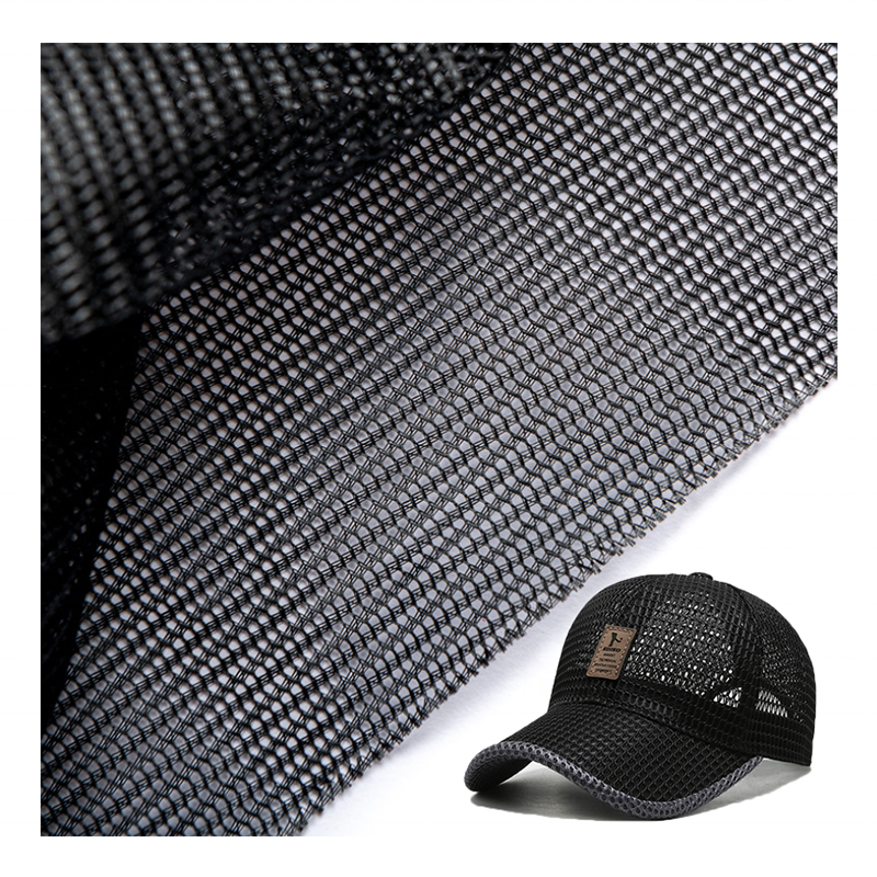 Factory custom breathable sunshade wear-resistant stiffen net 100 polyester mesh fabric baseball cap hat office chair bag shoe