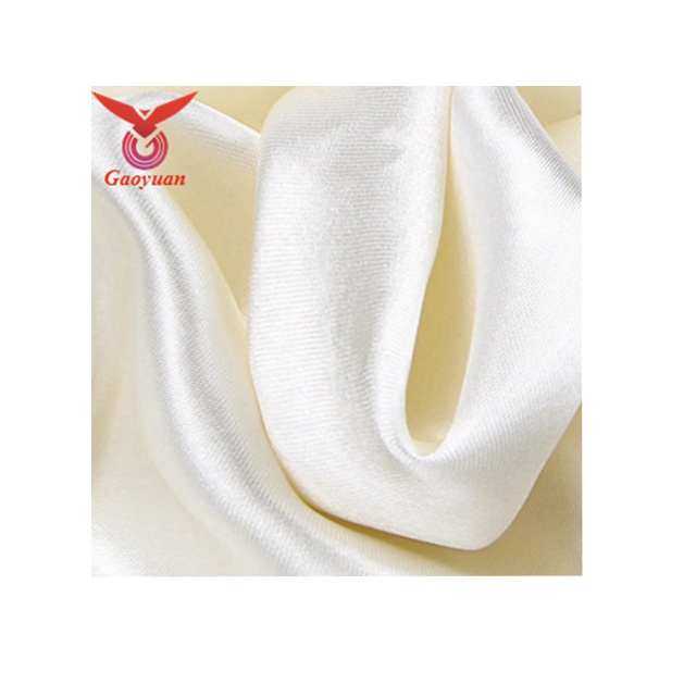 Fashion design white duchess 50d*75d shiny satin spandex fabric for wedding  dress