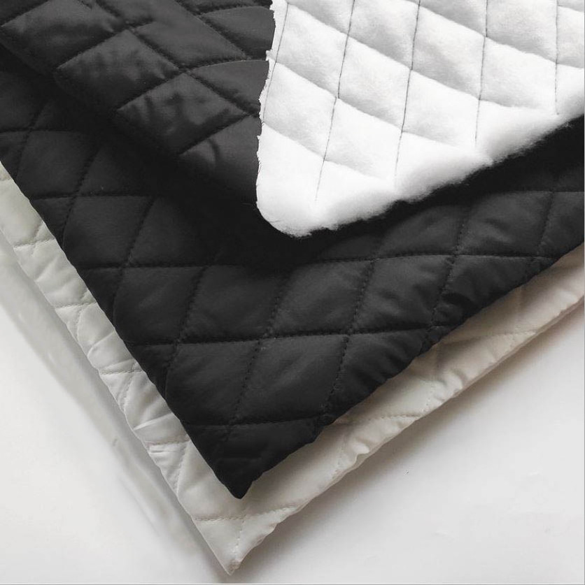 Wholesale single side 100% Polyester printed padding taffeta quilted  fabric for down jacket down coat