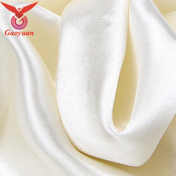 Fashion design white duchess 50d*75d shiny satin spandex fabric for wedding  dress