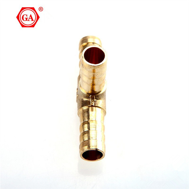 GA manufacturer brass fittings copper T shape hose connector tee 6mm-10mm