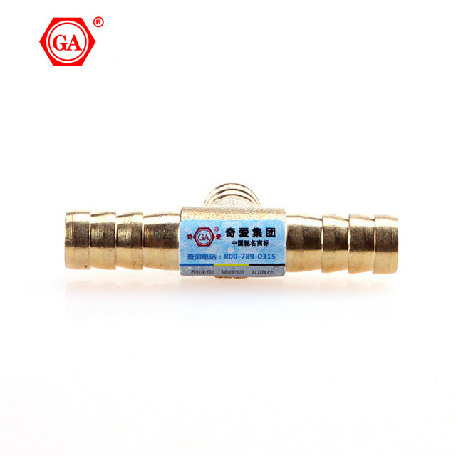 GA manufacturer brass fittings copper T shape hose connector tee 6mm-10mm