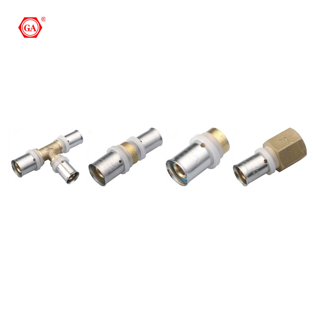 GA Factory Brass Press Pipe Fittings Female Socket for Pex And Floor Heating Pipe