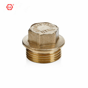 GA-2831 1/2" Male Adapter Fitting BSPP Thread Cored Hex Head Brass Plug