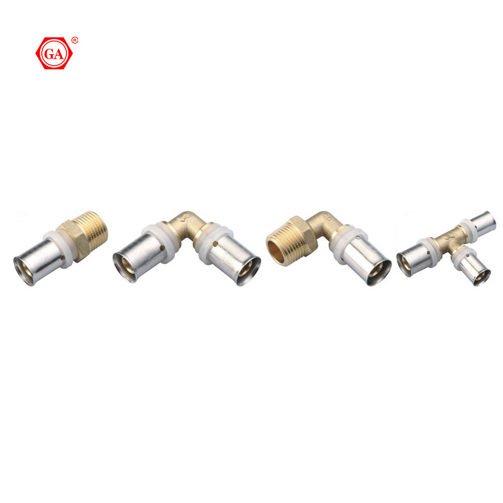 GA Factory Brass Press Pipe Fittings Female Socket for Pex And Floor Heating Pipe