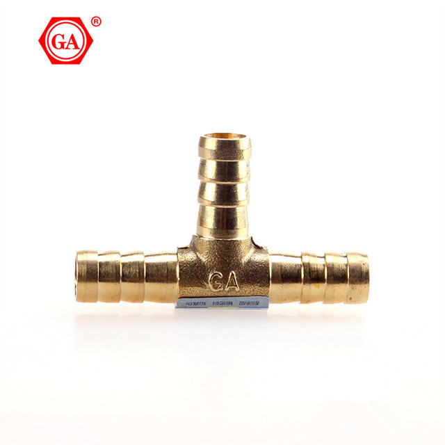 GA manufacturer brass fittings copper T shape hose connector tee 6mm-10mm