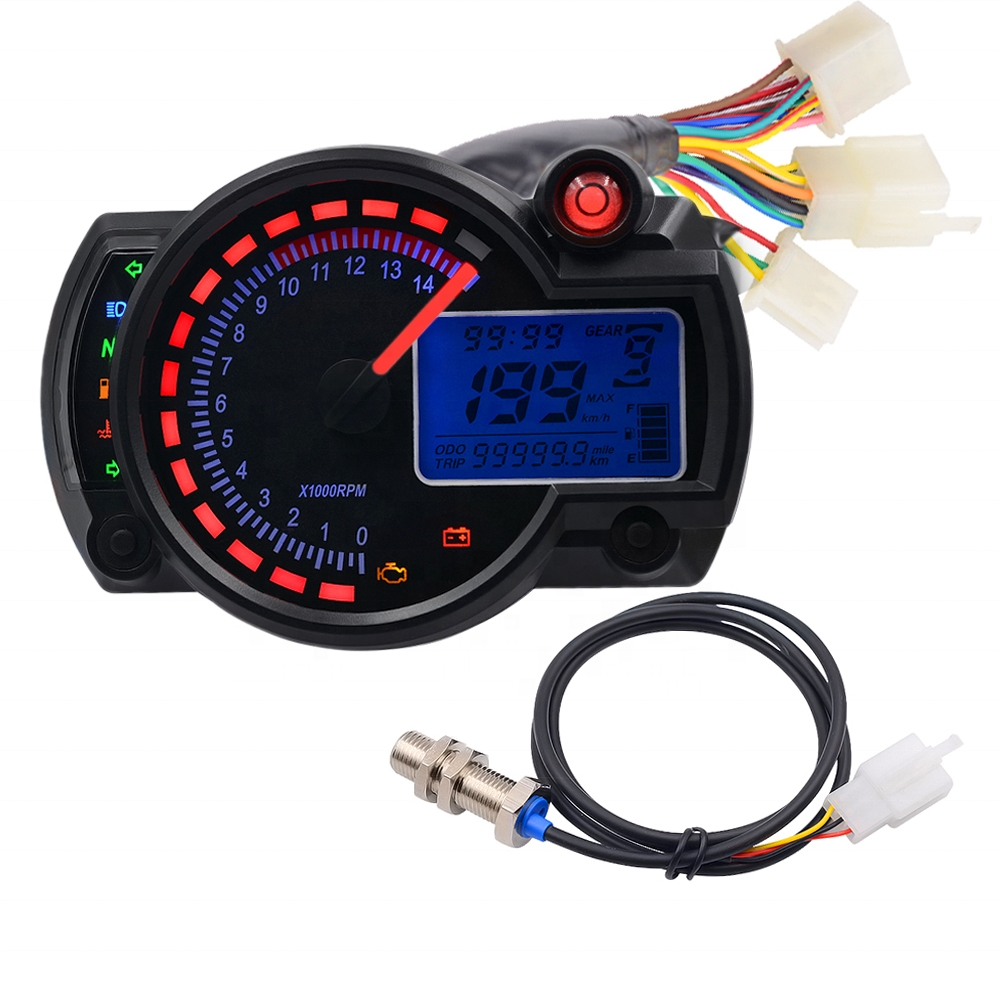 TERFU Motorcycle Instrument Panel 12v Lcd Display Adjustable Mile Oil Meter For universal Motorcycle