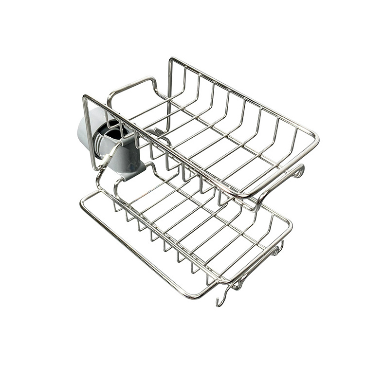 Hanging Sink Caddy Drainer Rack Kitchen Faucet Dishcloth Rack Sponge Holder