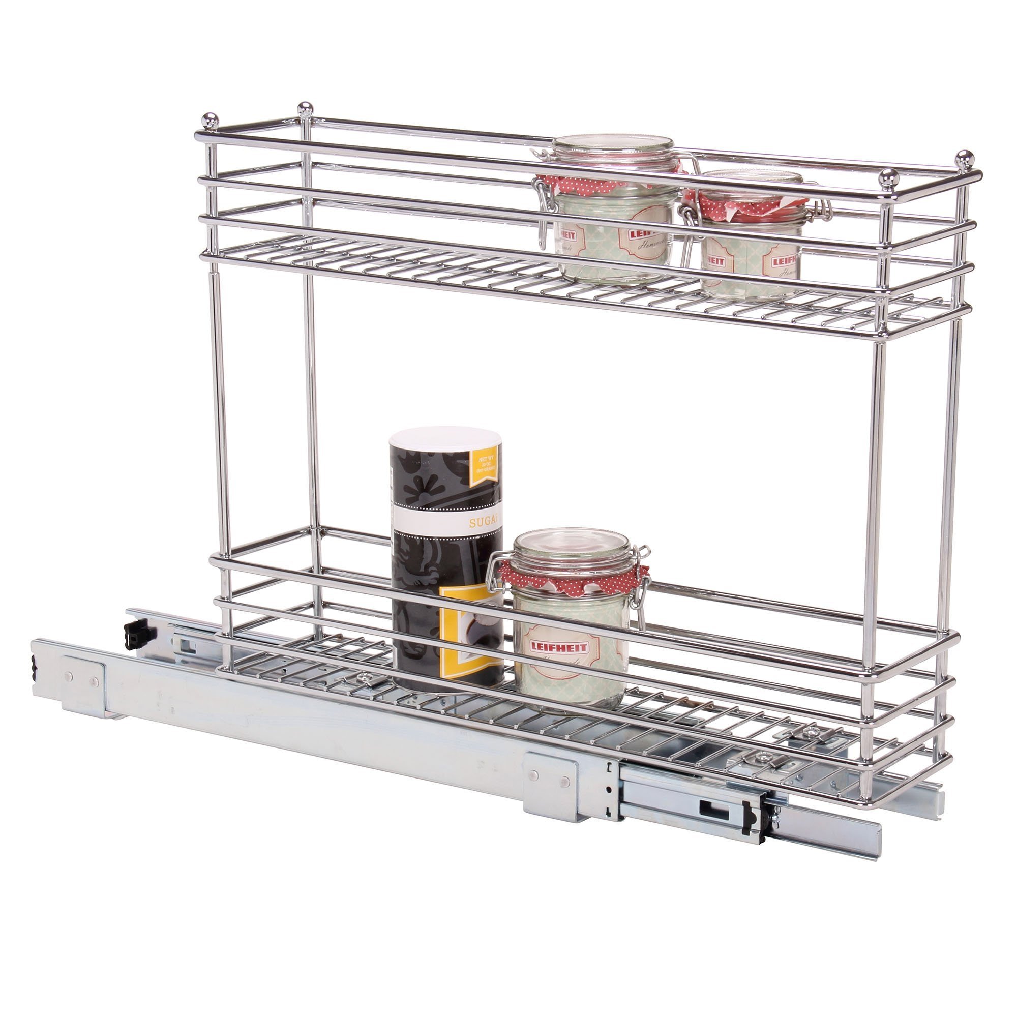 Kitchen Under Cabinet Slide Out Narrow Seasoning Organizer Pull Out Spice Rack Organizer Drawer