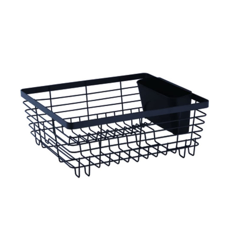 Sturdy Kitchen Stainless Steel Draining Dish Rack Small Dish Drying Rack with Utensil Holder